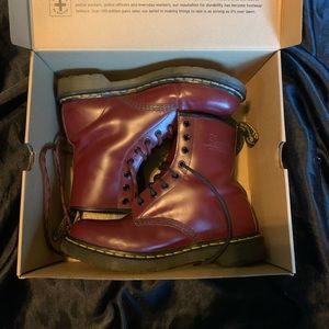 Doc Martens Red Leather Boots